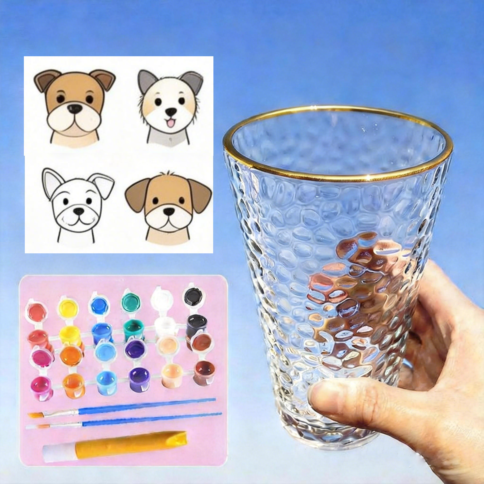Custom Pet Portrait Glass Cup, Personalized Pet Cup with Multiple Pets, Cute Animal Drawing Tumbler, Gift for Pet Lovers
