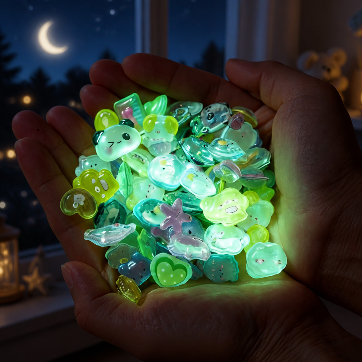 3D Cartoon Glow-in-the-Dark Stickers for Kids – Creative Luminous DIY Decorative Stickers for Journals & Crafts