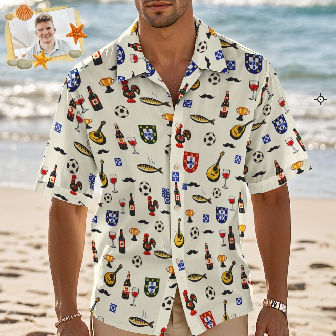Portugal Theme Hawaiian Shirt – Personalized Men's Short Sleeve Beach Button Down