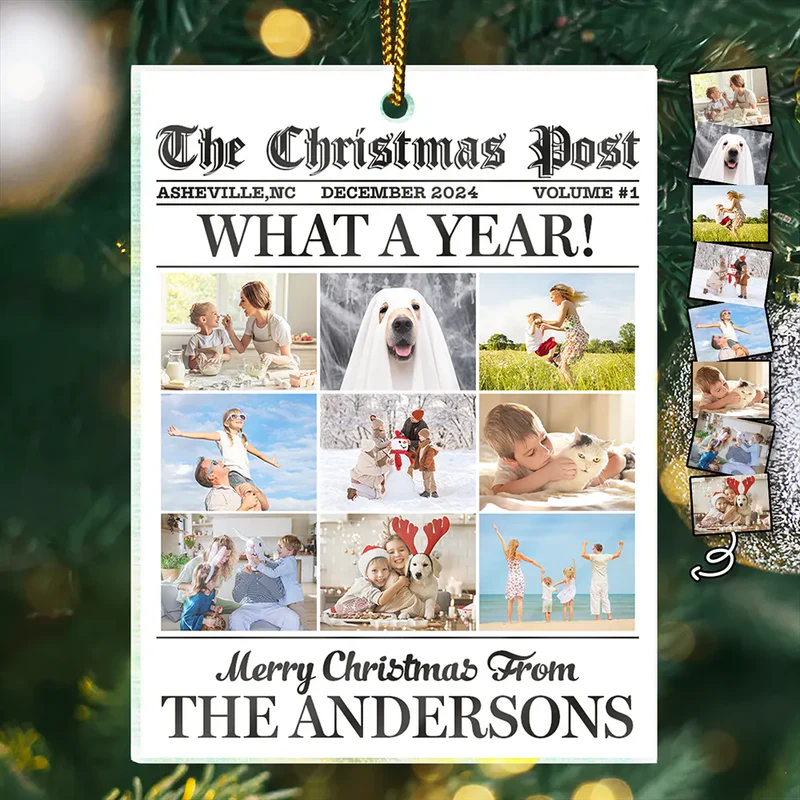 Custom Photo The Christmas Times What A Year For Family And Friends - Personalized Custom Shaped Wooden/Acrylic Ornament