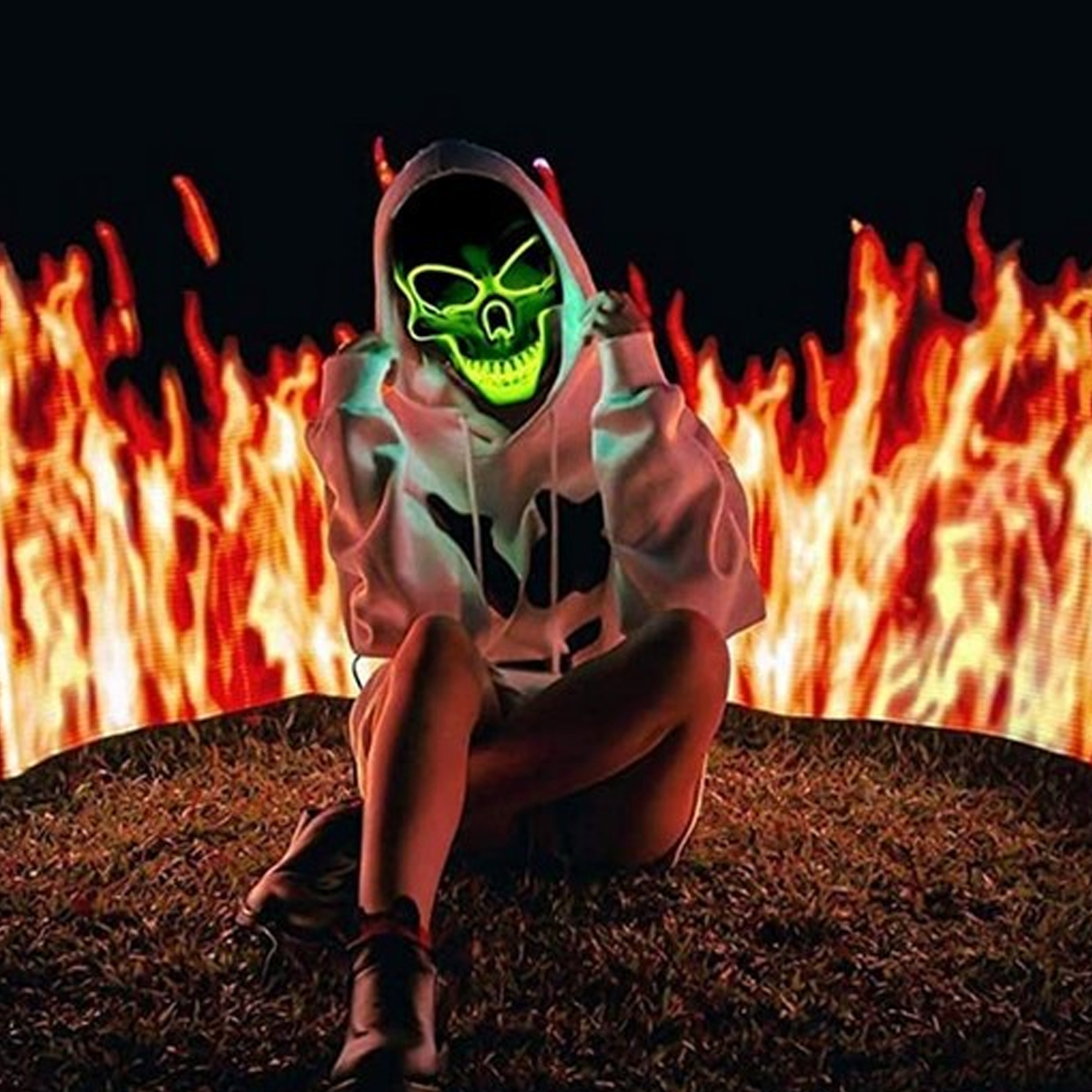 Glow Skull Mask-Colorful LED Halloween Face Mask for Parties, Costumes & Nighttime Fun