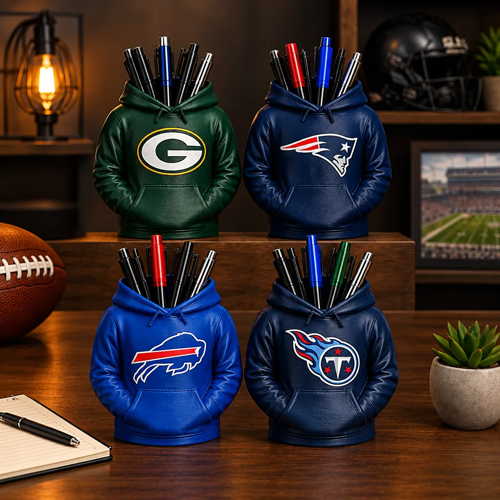 Football Hoodie Pen Holder | Team Desk Organizer