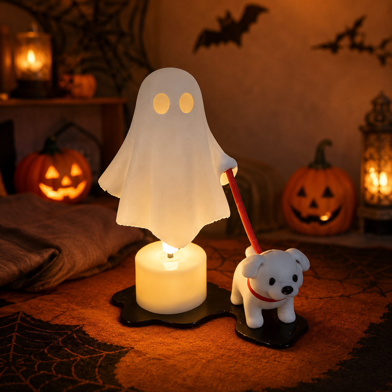 Cute Halloween Ghost & Puppy Night Light – Adorable Seasonal Decor, Halloween Gift for Her