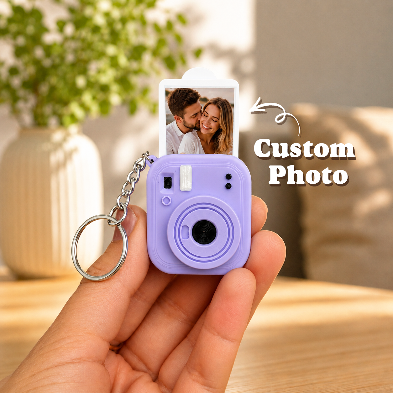 Custom Photo Camera Keychain Funny Photo Gift for Couples