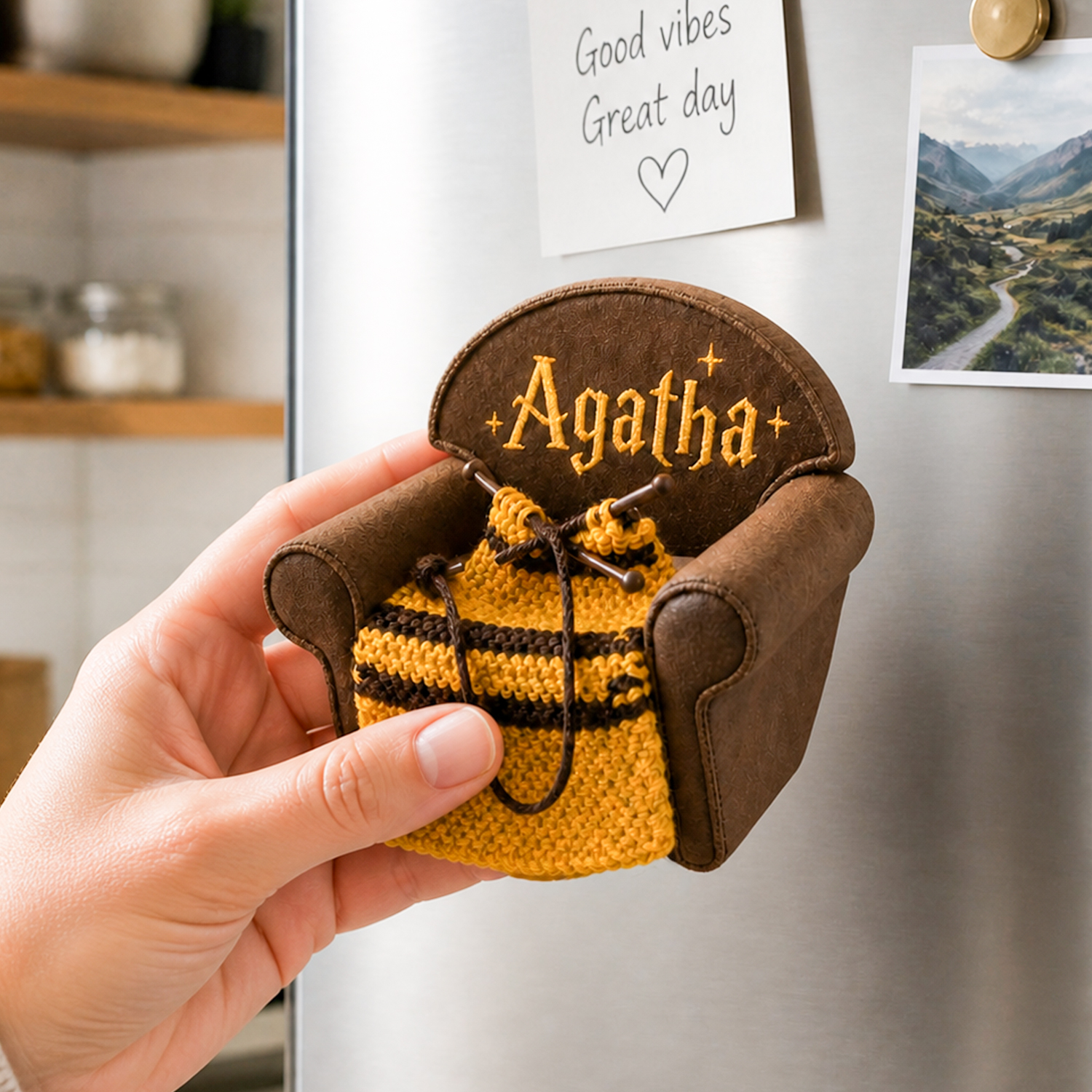 Custom Name Moving Magic Fridge Magnet – Personalized Interactive Refrigerator Decor, Fun Gift for Family & Friends