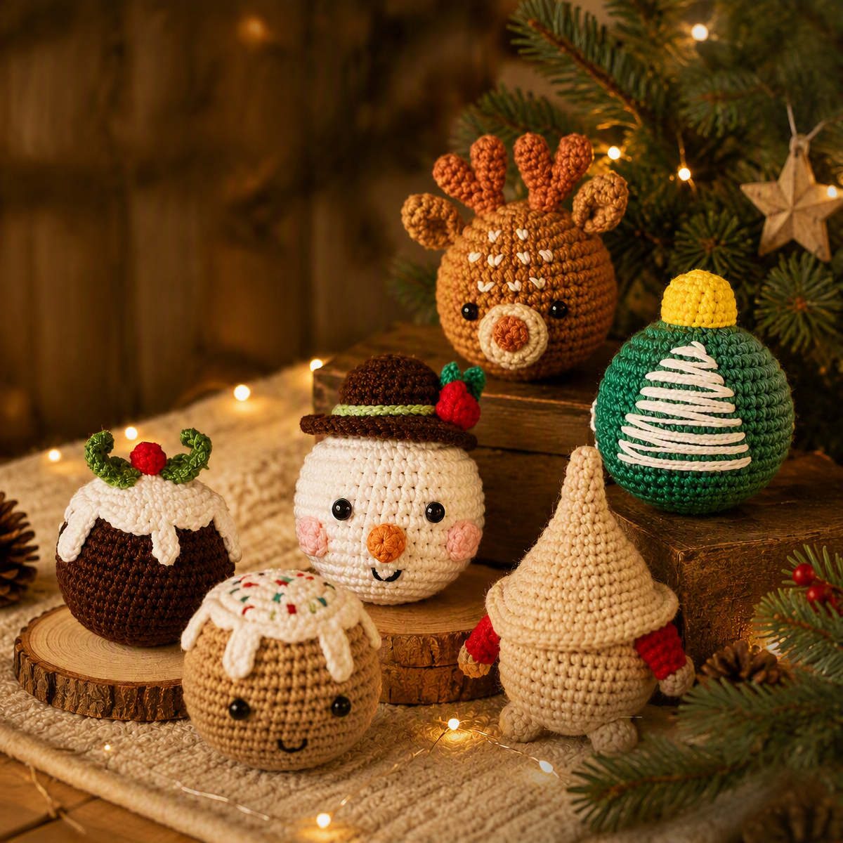 Handmade Crochet Christmas Plant Pots – Festive Holiday Decor Gift for Home & Office