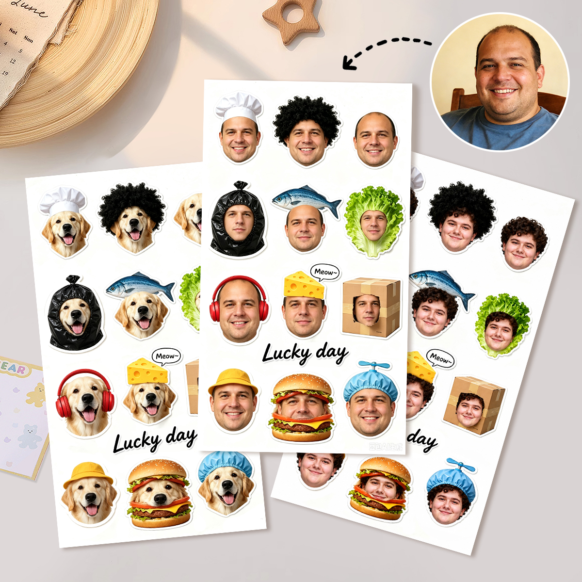 Personalized Photo Head Stickers – Custom Funny Face Stickers in Cute Creative Styles, Unique Gift for Friends & Family