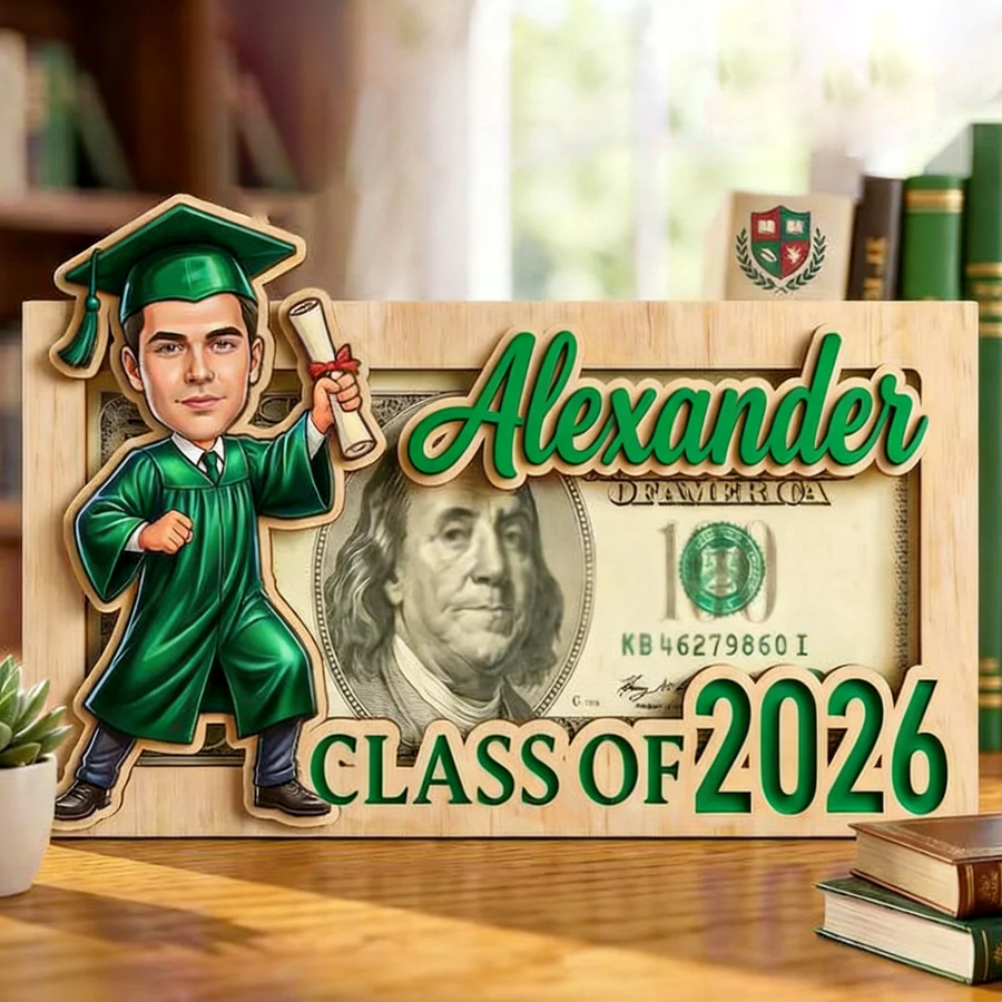 Personalized Graduation Money Holder, Custom Class of 2026 Gift, Senior Gift for Her/ Him, Graduation Cash Gift Holder, Name Gift