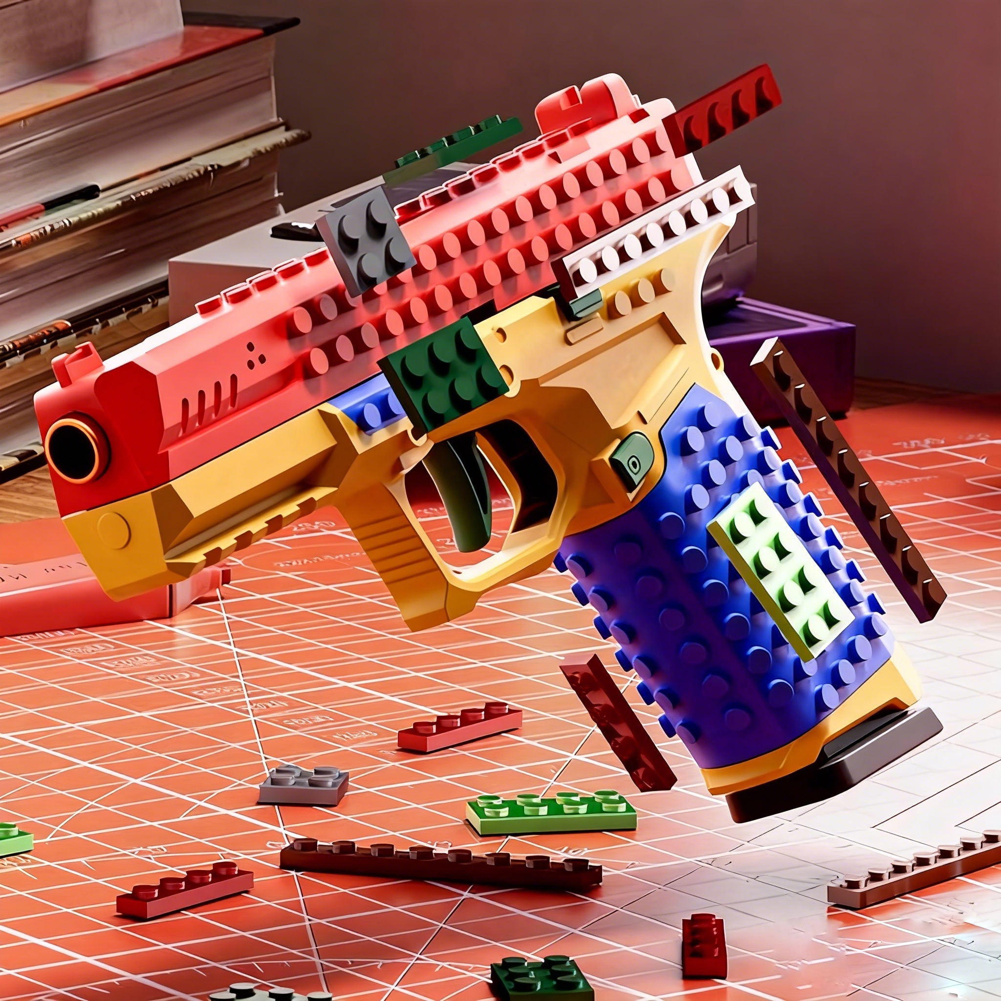Buildable Brick-Style Blaster Cut Shoot Toy
