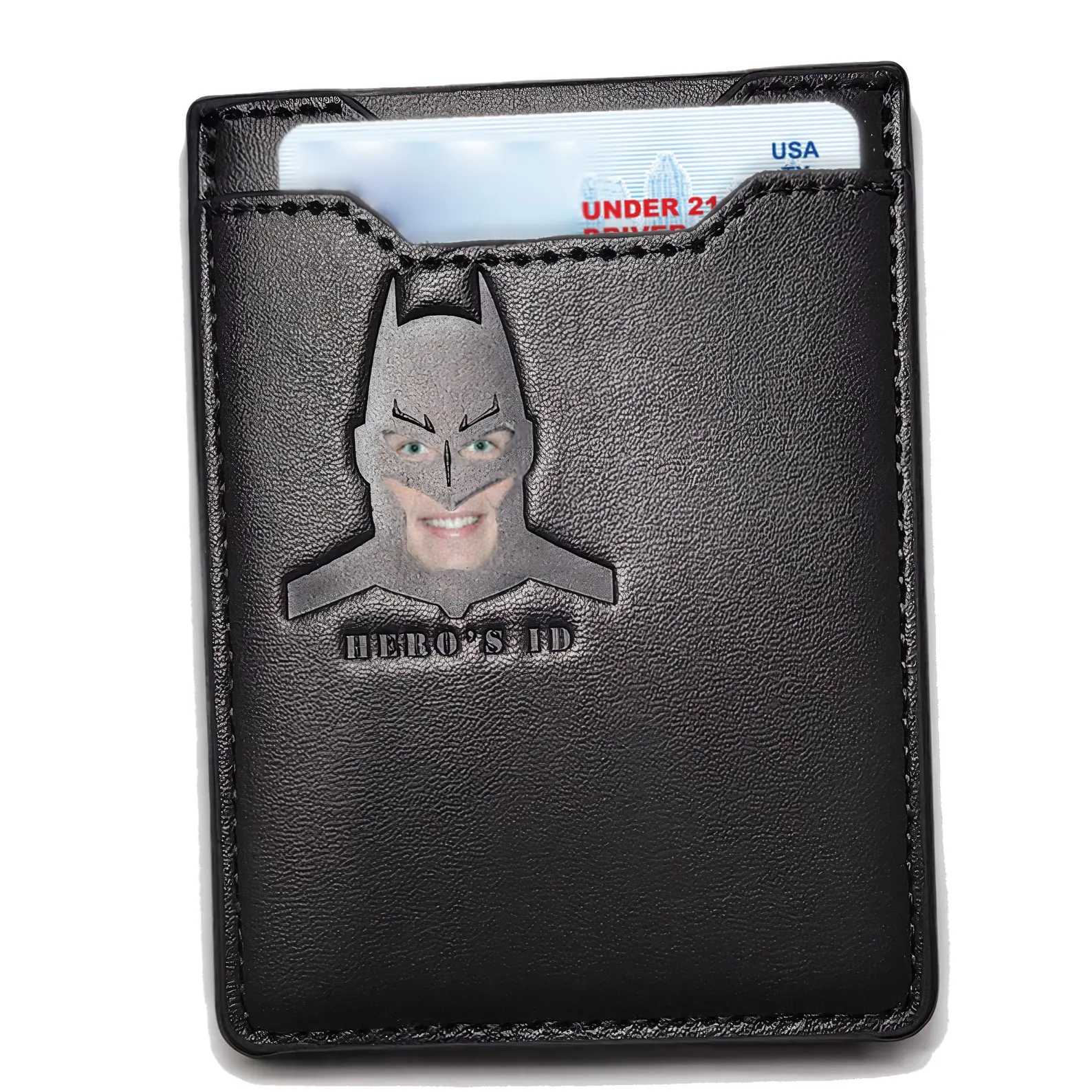 Bat ID Wallet Sleek Superhero Leather Wallet for Men, Perfect Father Day Gift - MyHawaiianShirts