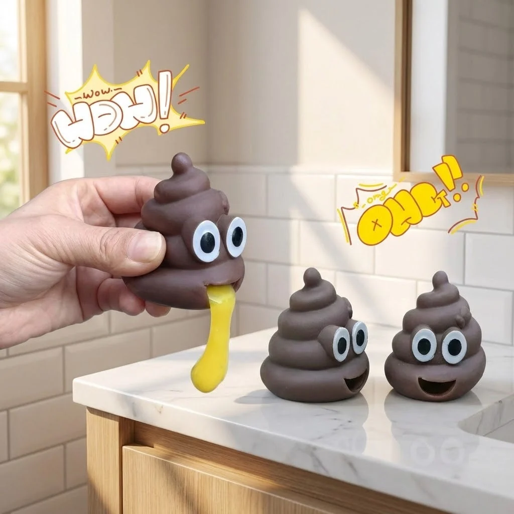 Creative Funny Poop Squeeze Toy - Vomiting Poop Stress Relief Toy, Novelty Gag Toy for Kids & Adults