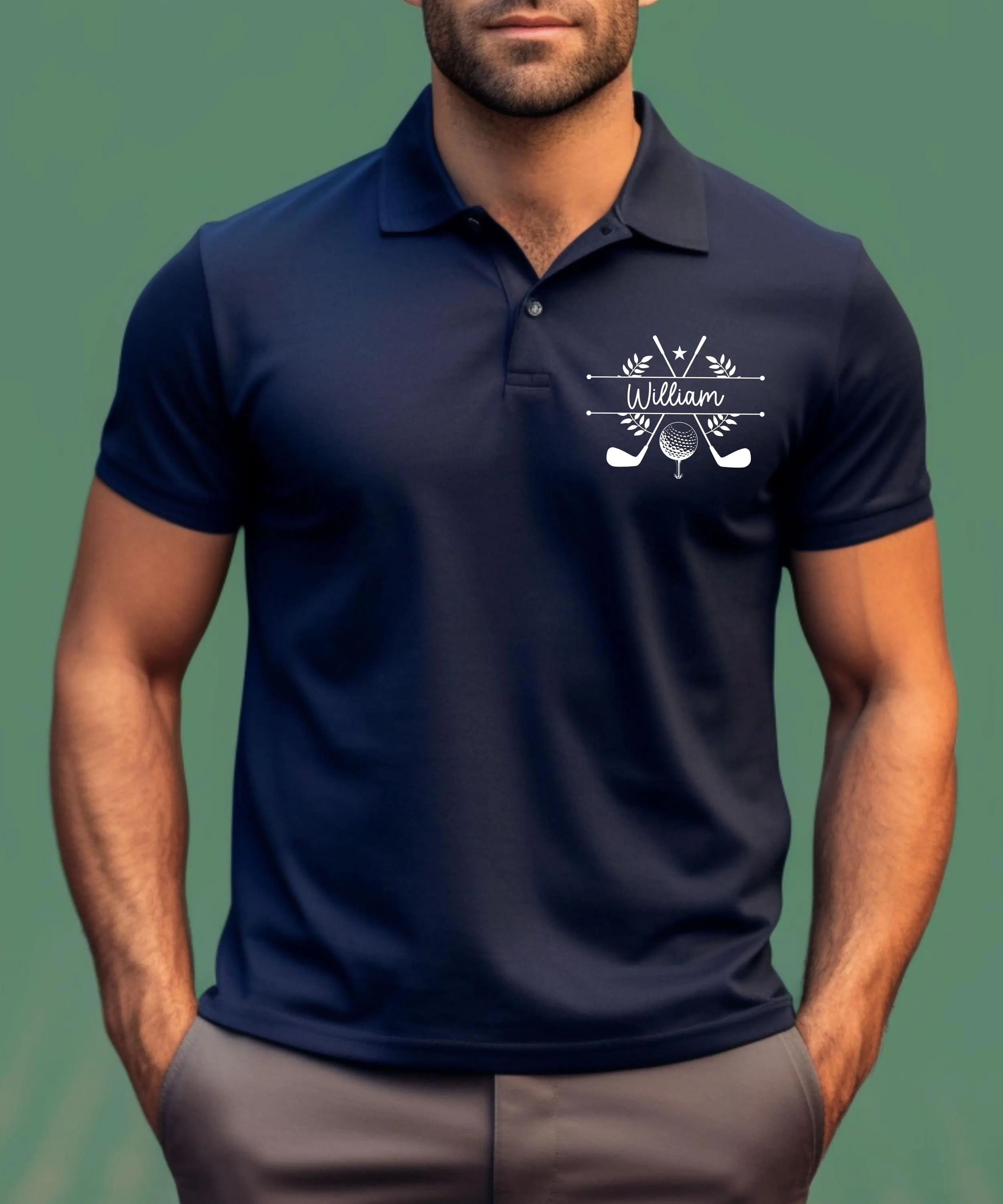 Custom Name Golf Polo Shirt: Personalized Text & Logo Tee, Golf Team Outfit