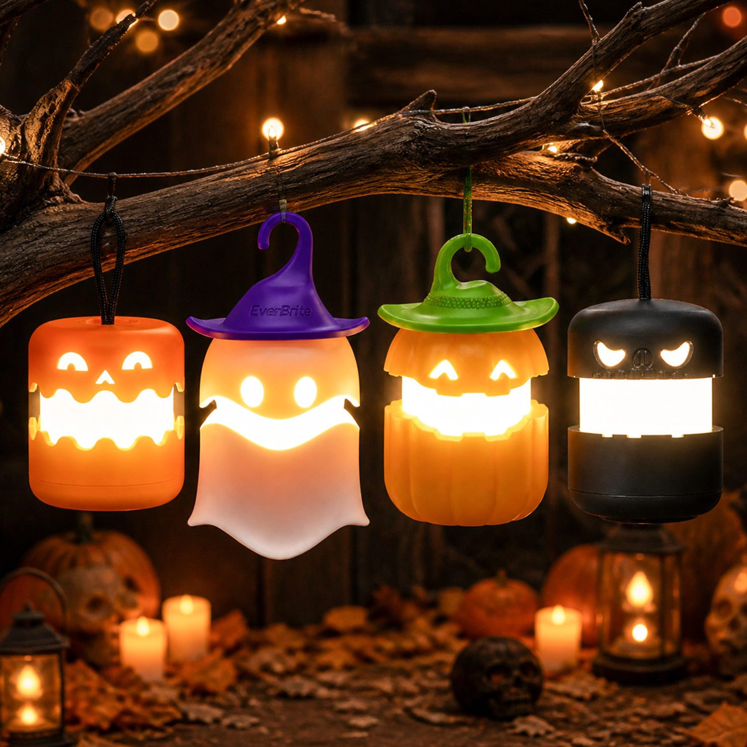 Halloween Pumpkin Pull-Up Lantern – Collapsible LED Pumpkin Light with Hanging Hook, Halloween Decoration & Gift