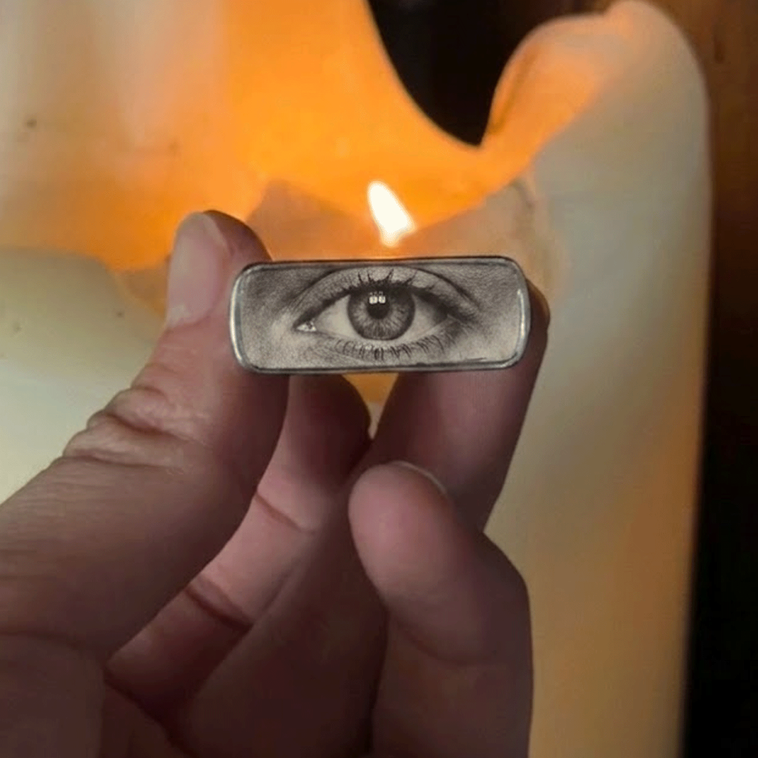 Personalized Blinking Eye Photo Ring – Custom Two-Photo Lenticular Dynamic Ring, Unique Gift for Her & Him