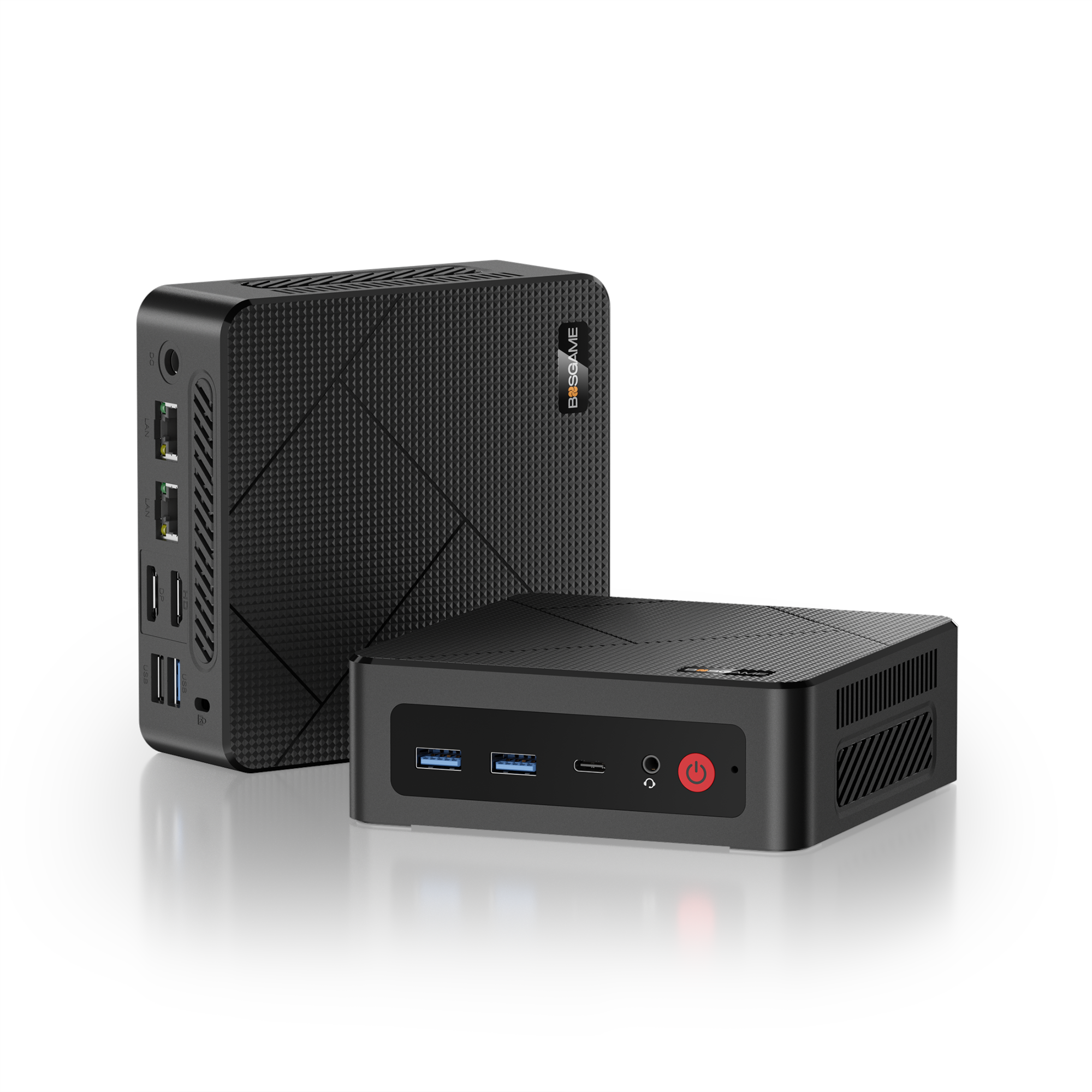 Bosgame E4 Mini PC with AMD Ryzen 5 3550H Mini Desktop Computers, Dual Gigabit LAN Ports, 16GB RAM, 512GB NVMe SSD, Triple Display