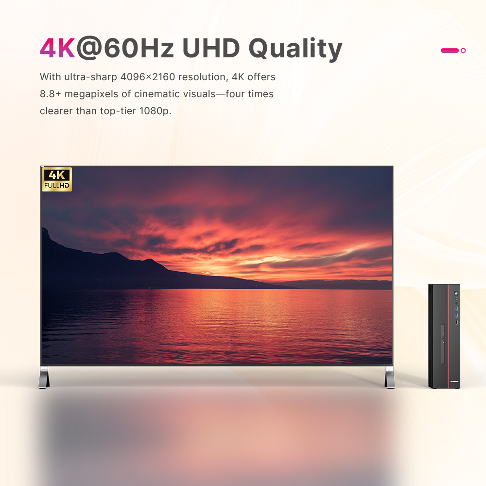 VX40 Tower Desktop Computer, Intel Core i5-12450H, 8GB DDR4 1TB NVMe SSD, 8L Compact Case, 4K Dual Display, WiFi 6