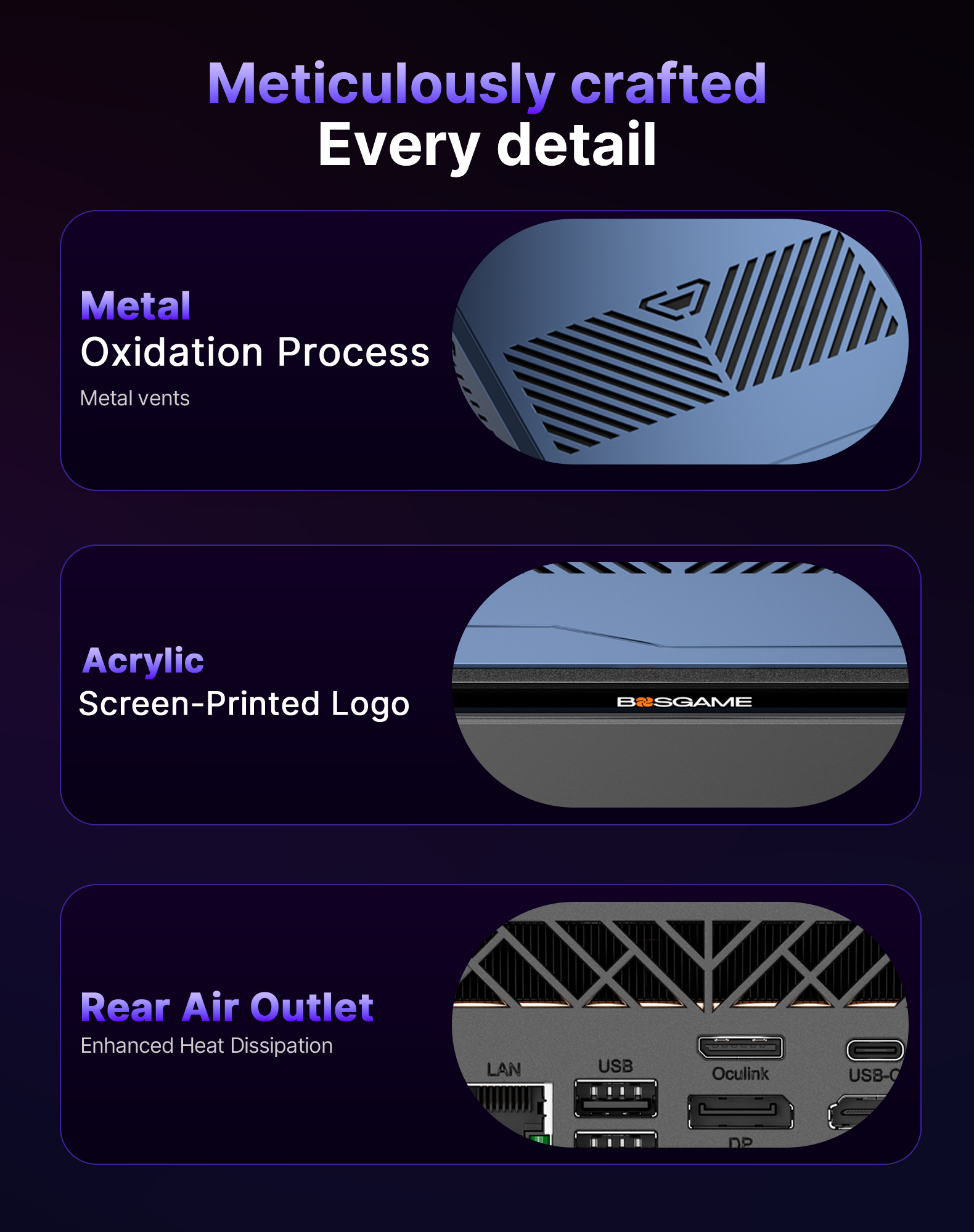 Bosgame  M7 Core Ultra 9 285H  32GB DDR5 5600MHz 1TB PCIe4.0 SSD