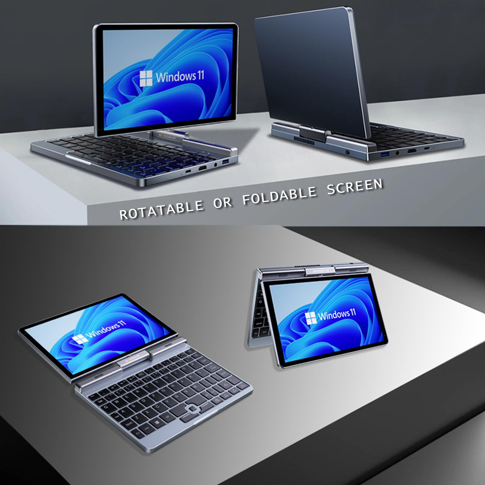 BOSGAME Portable 2-in-1 handheld Computer E4