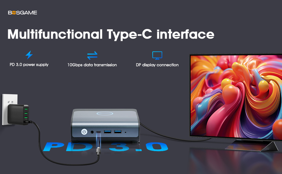 BOSGAME E1 Mini PC  - N100, 16GB DDR4 512GB SSD