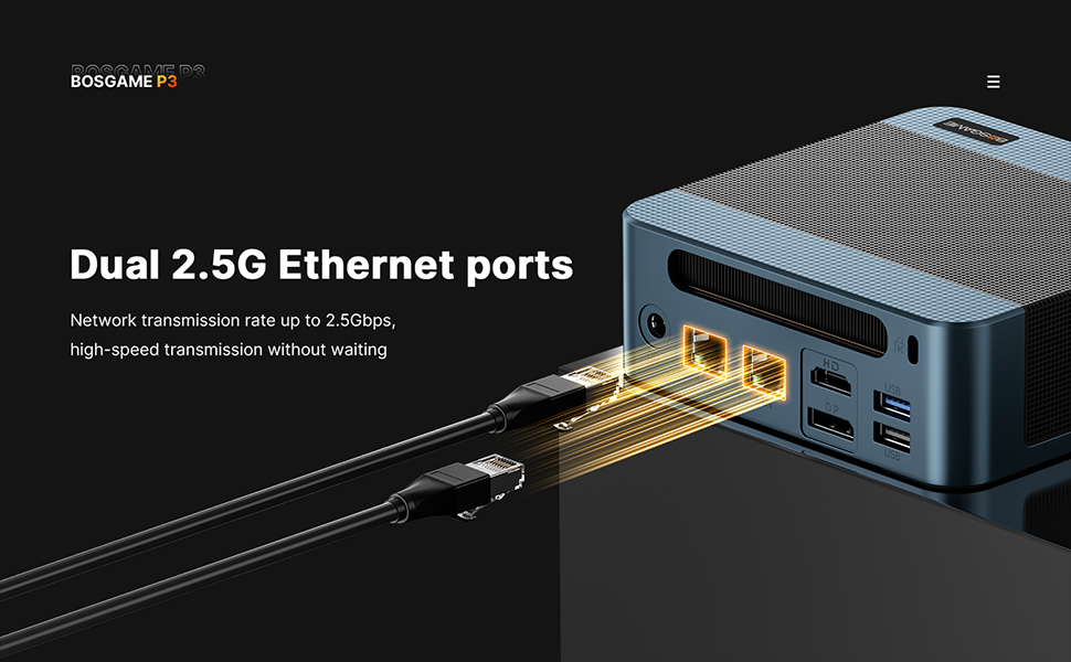 BOSGAME P3 Mix Mini PC - AMD Ryzen 5 7640HS Processor