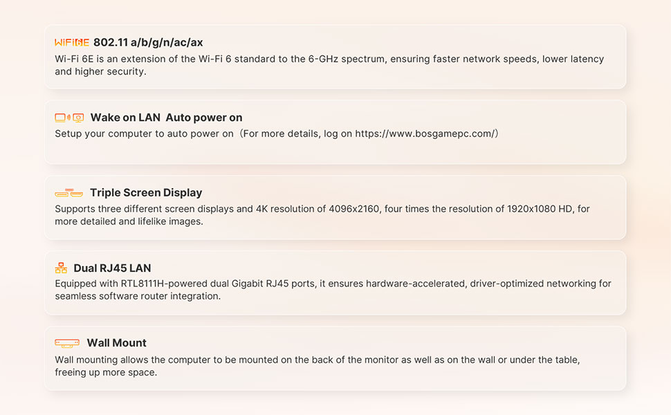 BOSGAME P6 Mini PC - Ryzen 9 6900HX Processor