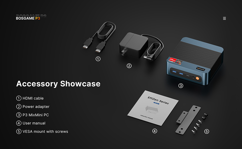 BPSGAME P3 Mix Mini PC - AMD Ryzen 5 7640HS Processor