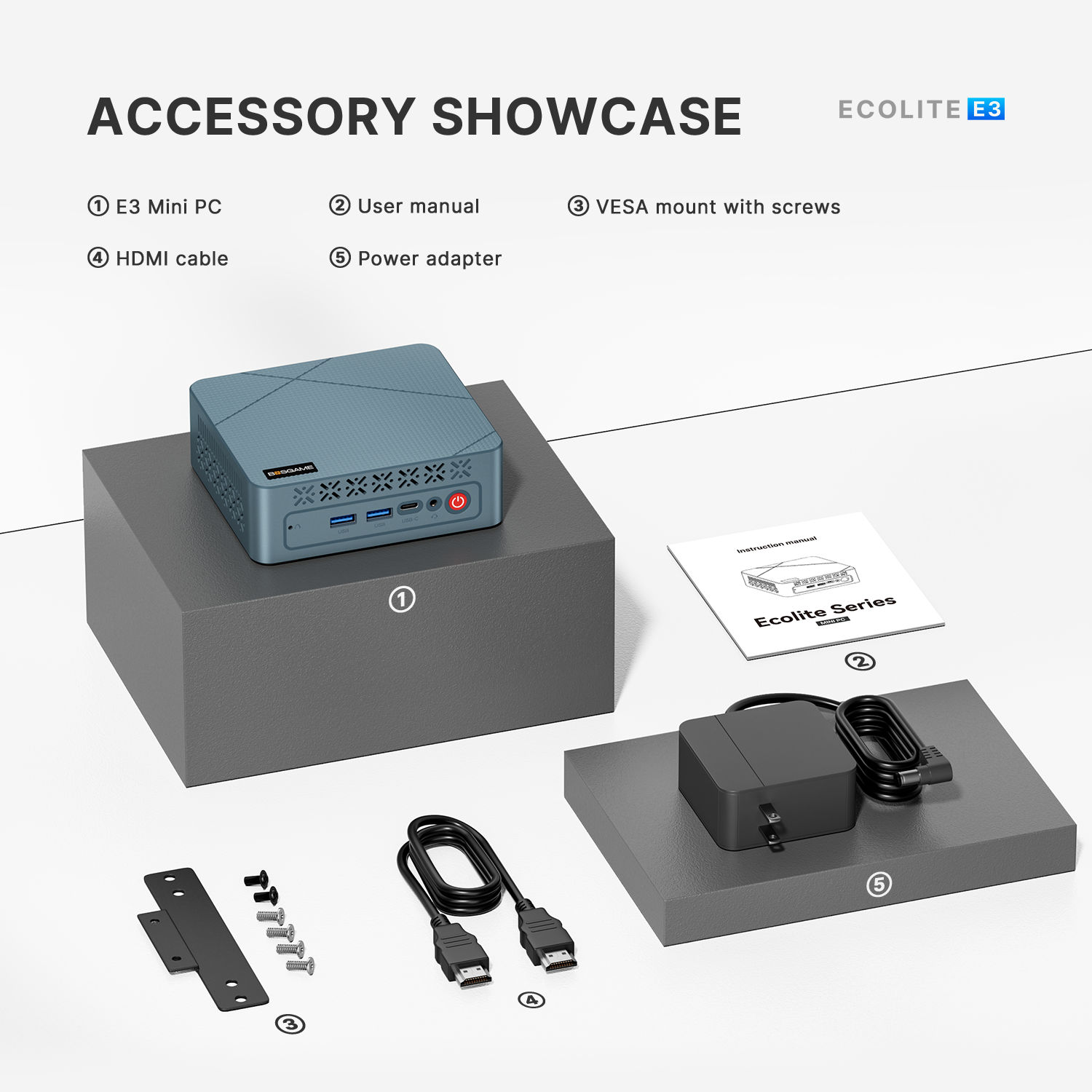 BOSGAME E3 Intel Mini PC - N150 16GB DDR4 512GB SSD