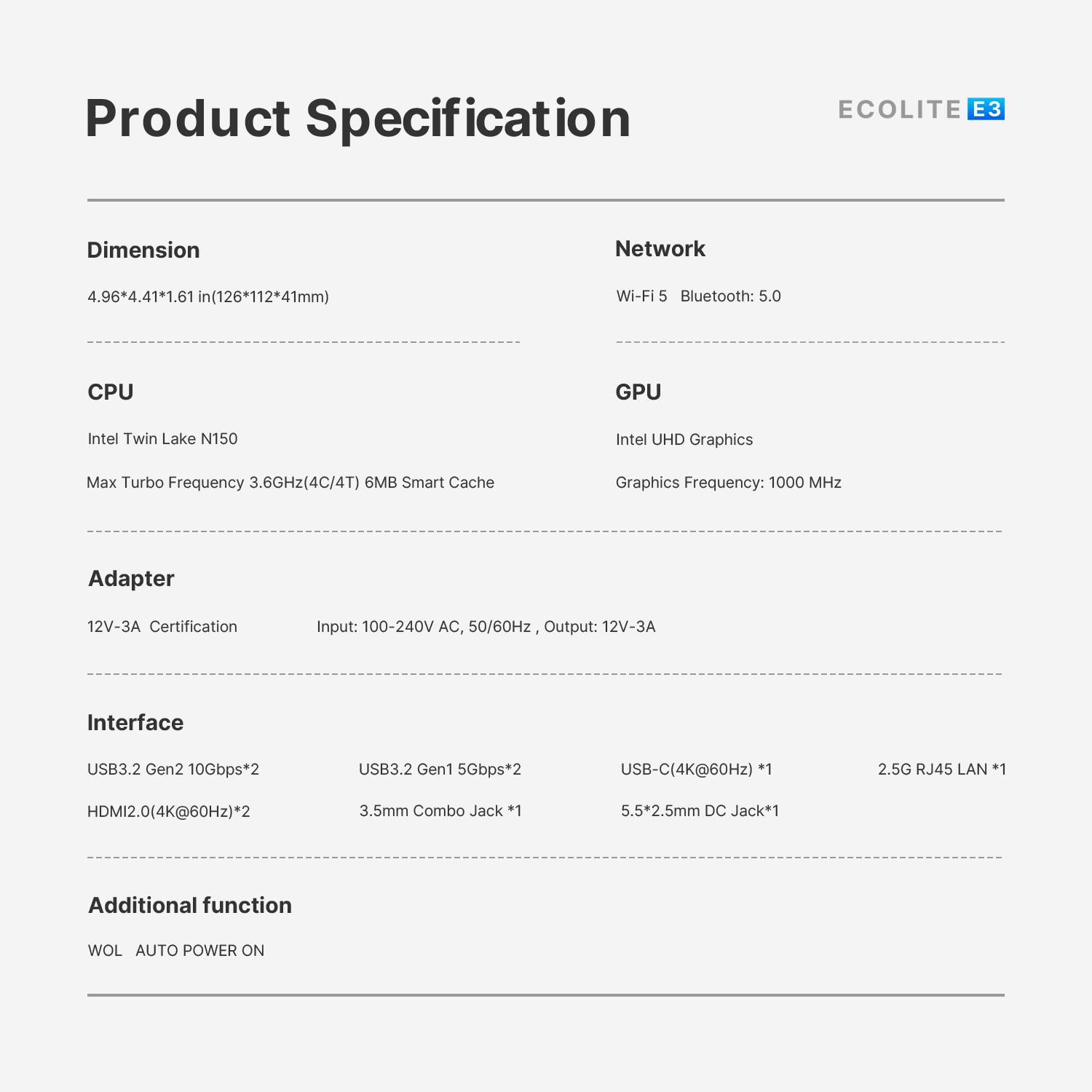 BOSGAME Intel  Mini PC E3