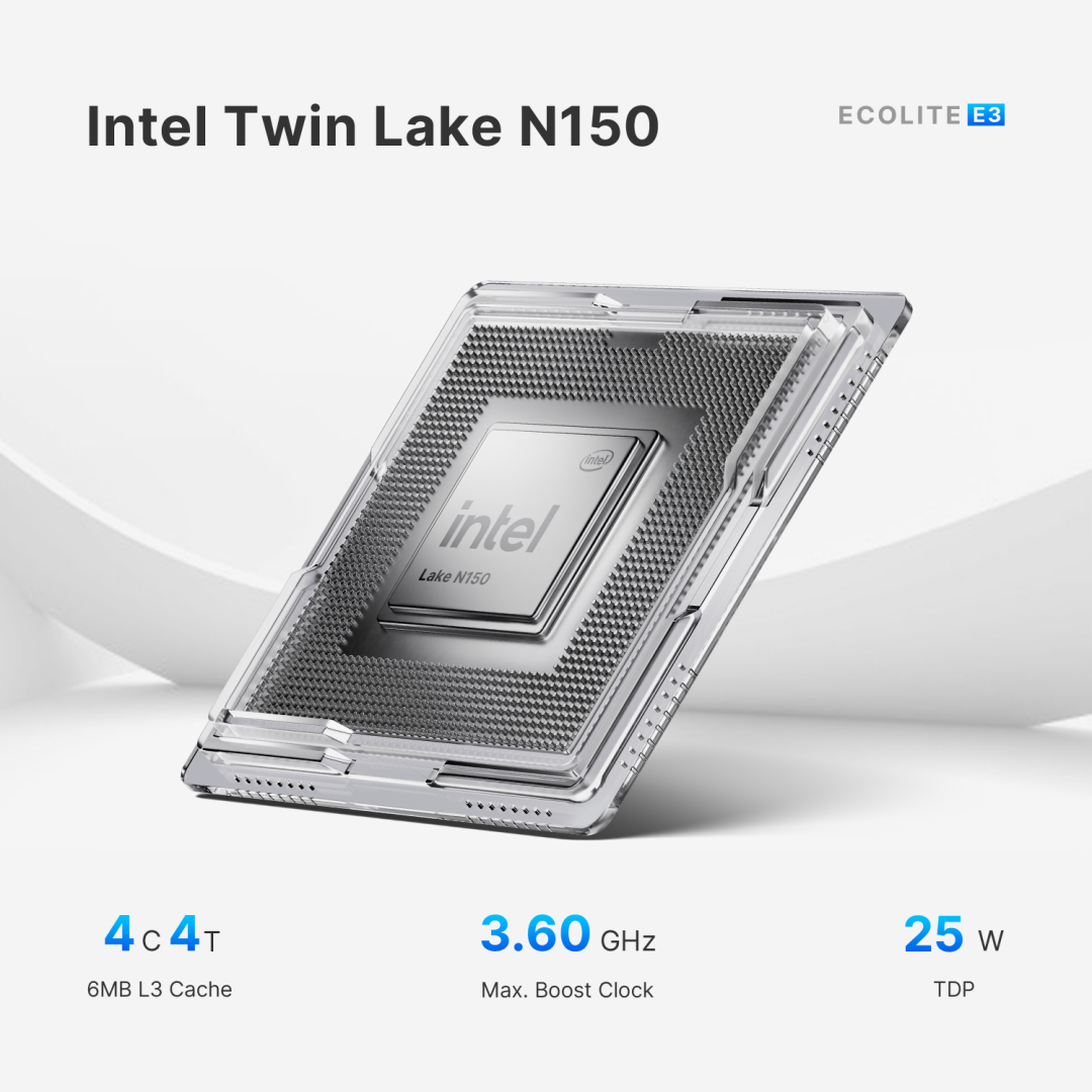BOSGAME E3 Intel Mini PC - N150 16GB DDR4 512GB SSD