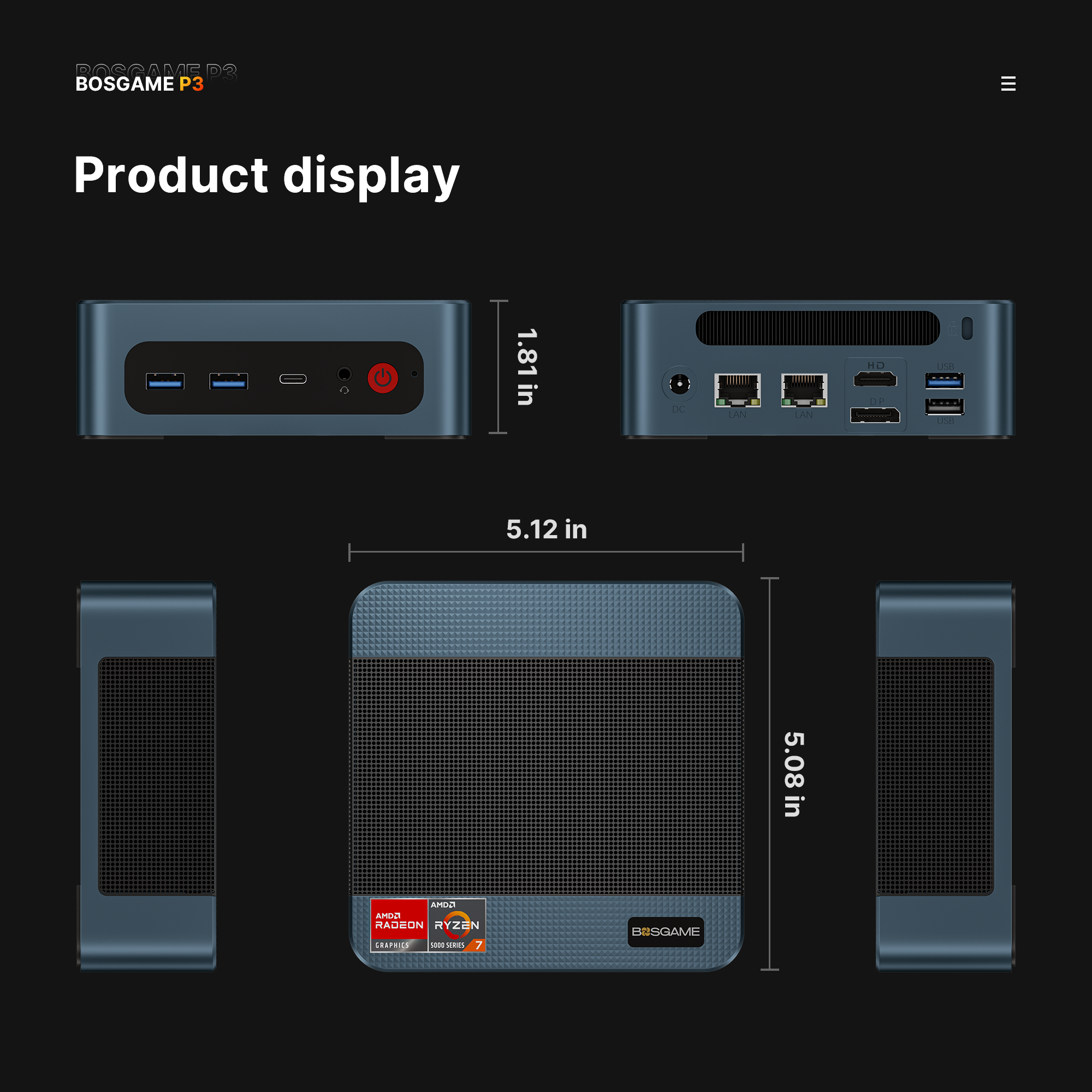 BOSGAME Mini PC P3Lite