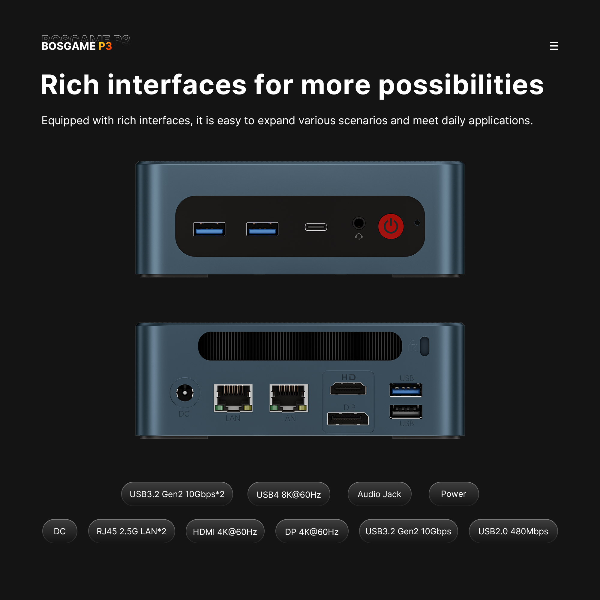 BOSGAME Mini PC P3Lite