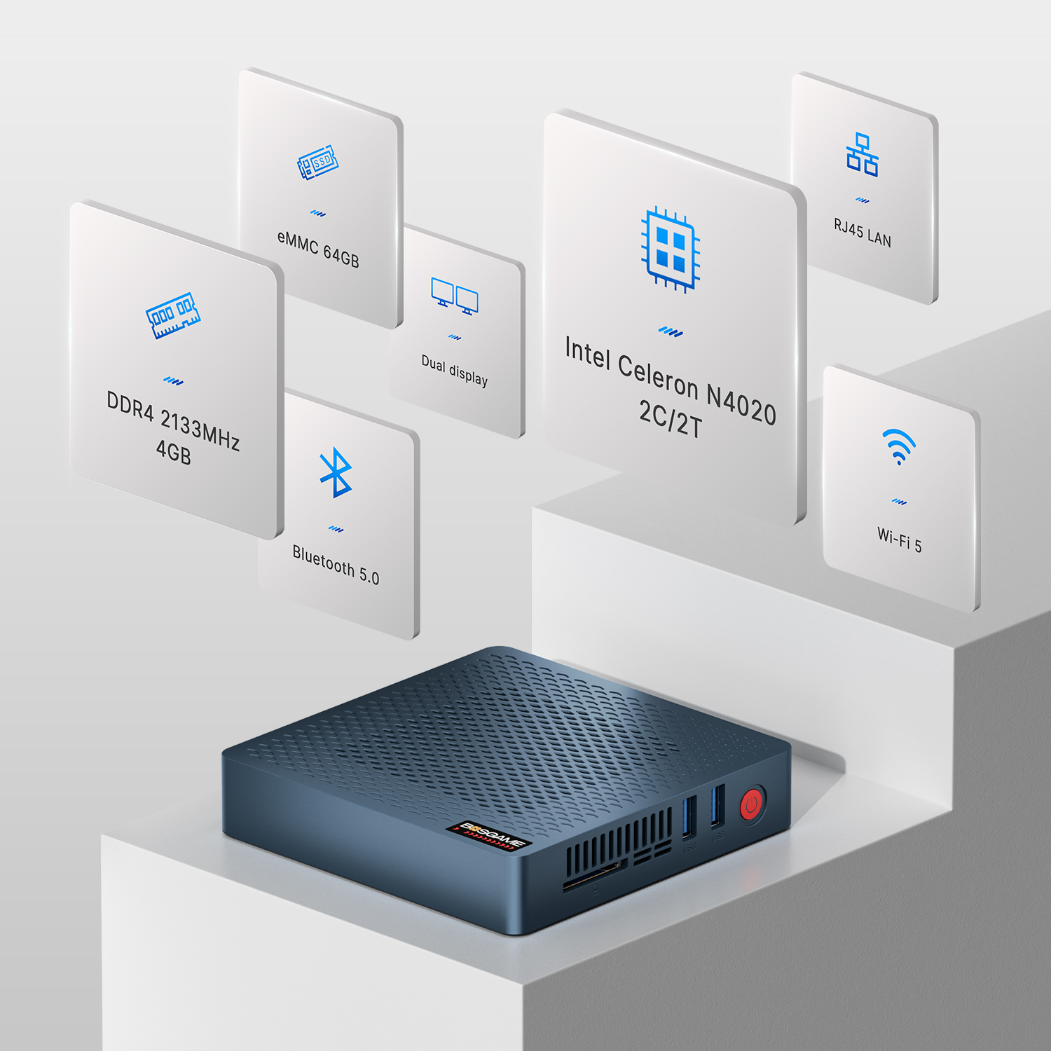 BOSGAME Fanless Mini PC AG40