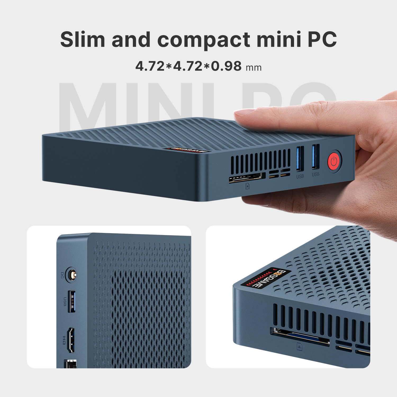 BOSGAME Fanless Mini PC AG40