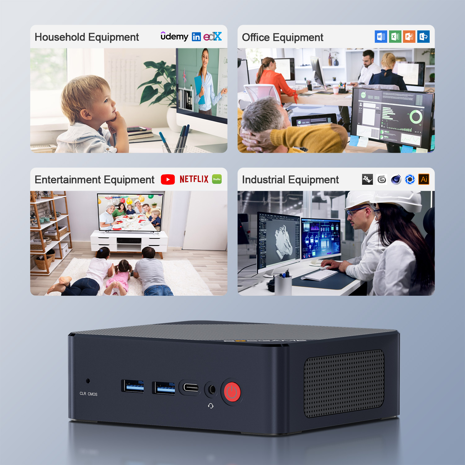 【2TBHDD増設済】 N100搭載　BosgameB100シリーズ ミニPC BOSGAME B100 Mini PC N100 Processor- 16GB DDR4 512GB SSD