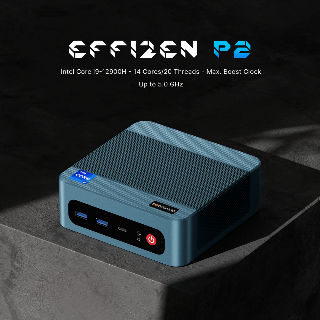 BOSGAME Intel Mini PC P2 Pro - Intel i9 12900H