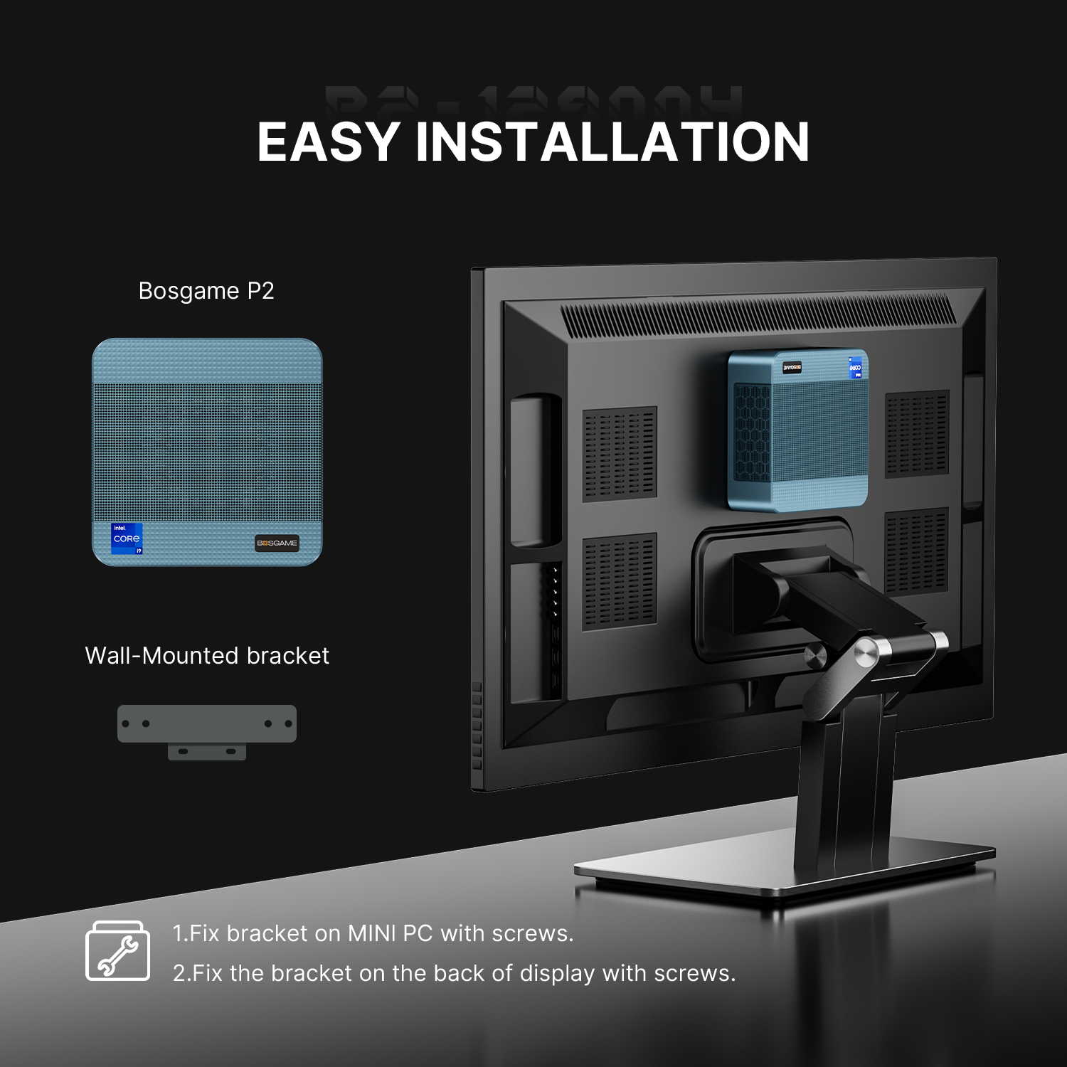 BOSGAME Intel Mini PC P2Pro Core-i9 12900H 