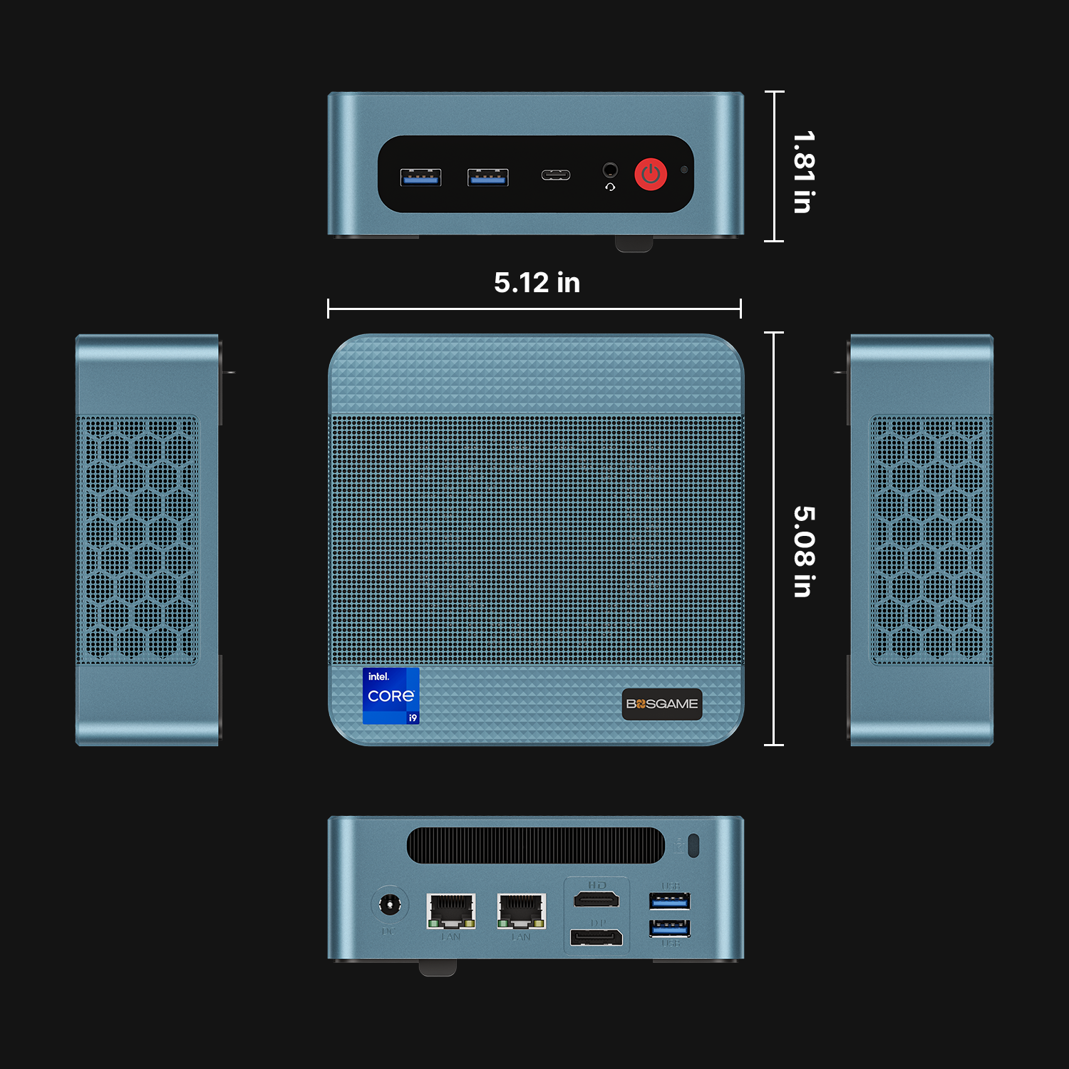BOSGAME Intel Mini PC P2Pro Core-i9 12900H 