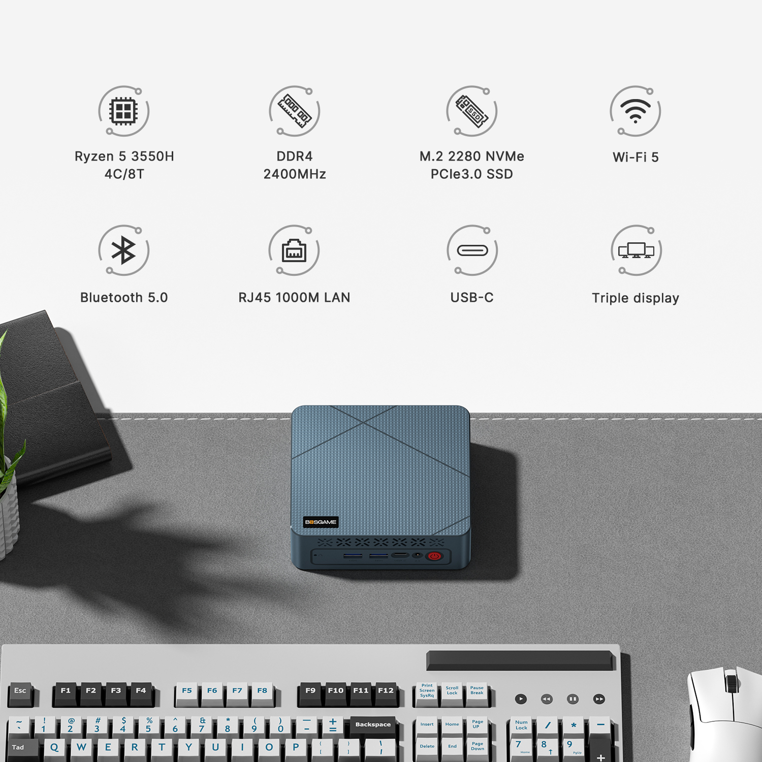 BOSGAME E2 NEO Mini Enterprise Office Desktop Computer