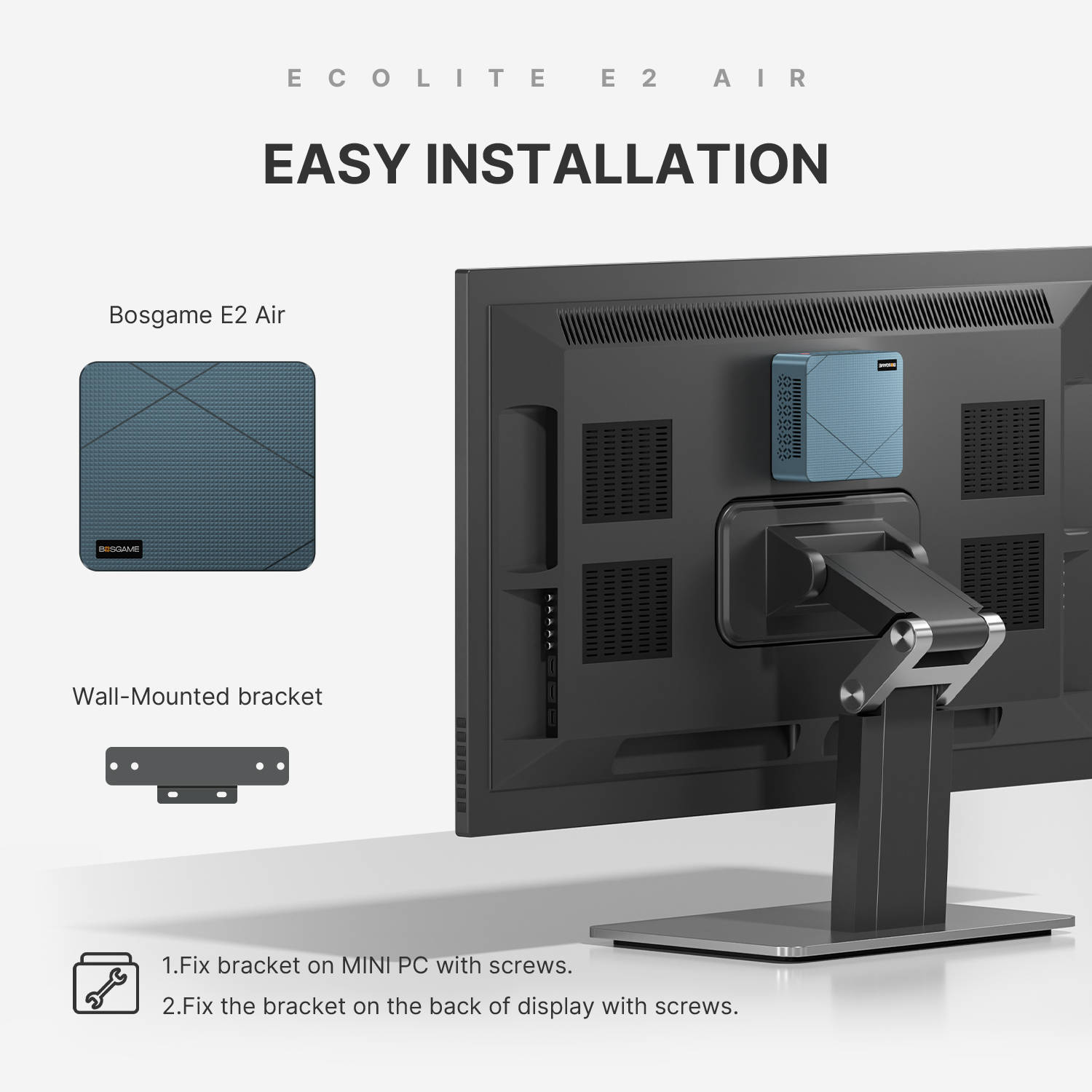 BOSGAME E2 Air Mini PC, AMD Ryzen 5 3501U up to 3.7GHz, 8GB RAM 256GB SSD