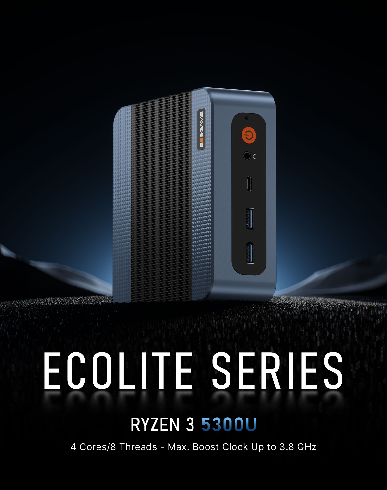 BOSGAME E5 Mini PC, Ryzen 3 5300U Processor 4-core 8-Thread Dual