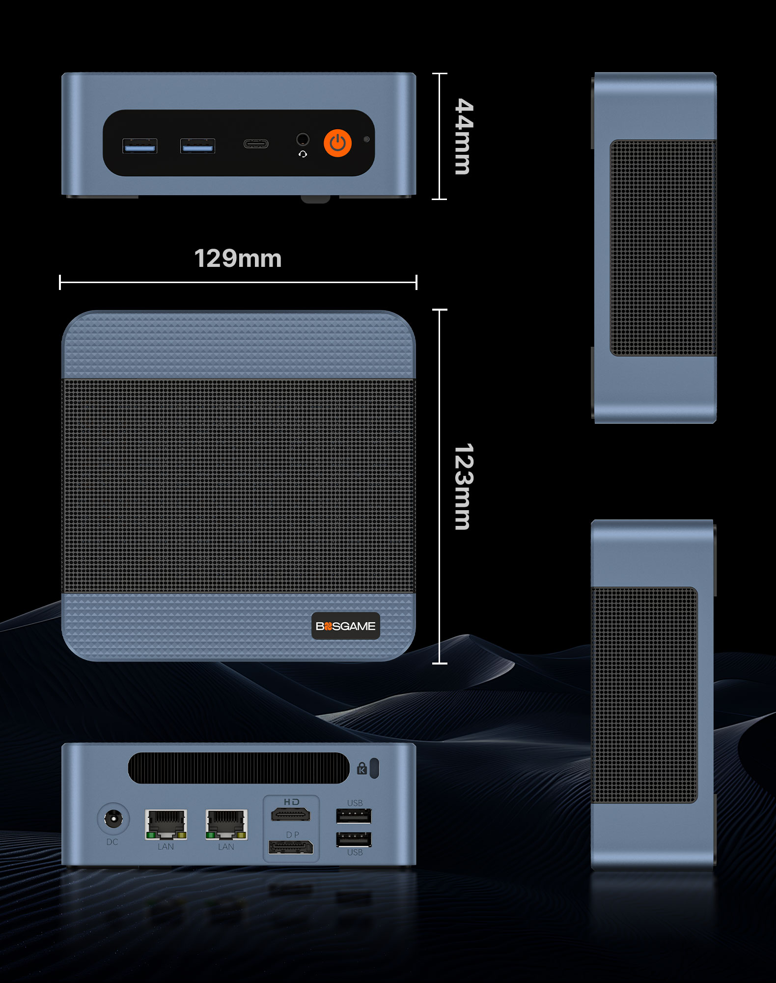 BOSGAME E5 Mini PC, Ryzen 3 5300U Processor 4-core 8-Thread Dual LAN Mini Desktop Computers, 16GB DDR4 1TB PCIe 3.0x4 SSD