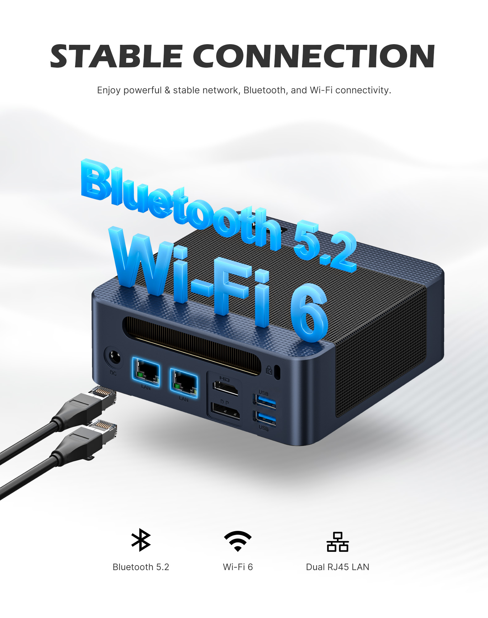 BOSGAME E7 Home Office Mini PC ,Intel 4C‑8T CPU up to 4.7GHz,16GB DDR4 512GB SSD