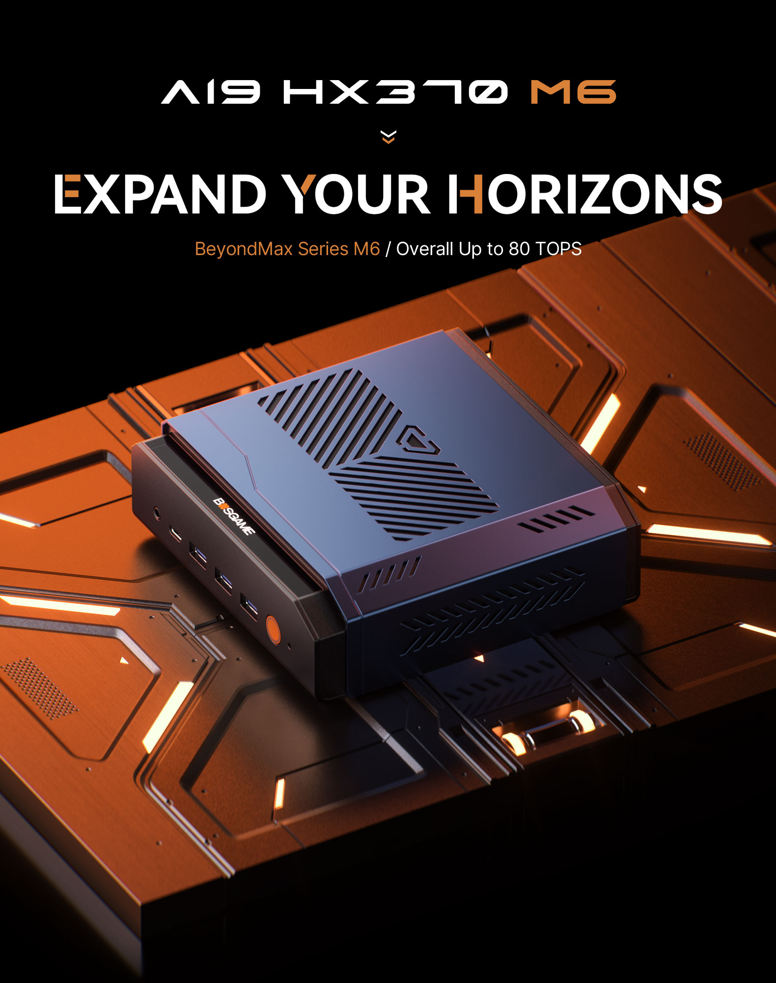 BOSGAME M6 HX370 AI PC RADEON 890M 32+1TB PCIe 4.0 SSD Mini PC