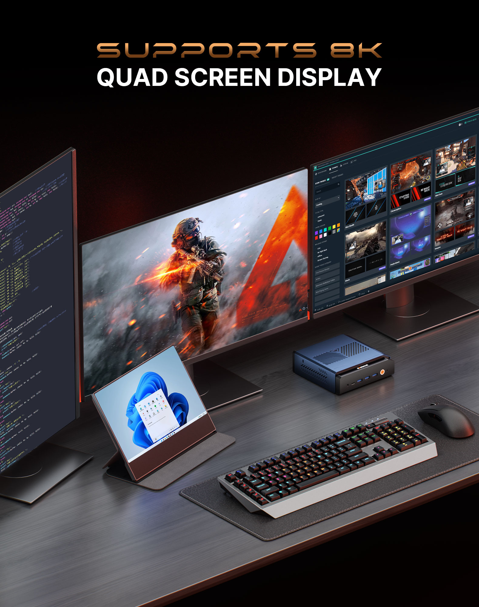 BOSGAME M6 HX370 AI PC RADEON 890M 32GB DDR5 1TB PCIe 4.0 SSD Mini PC