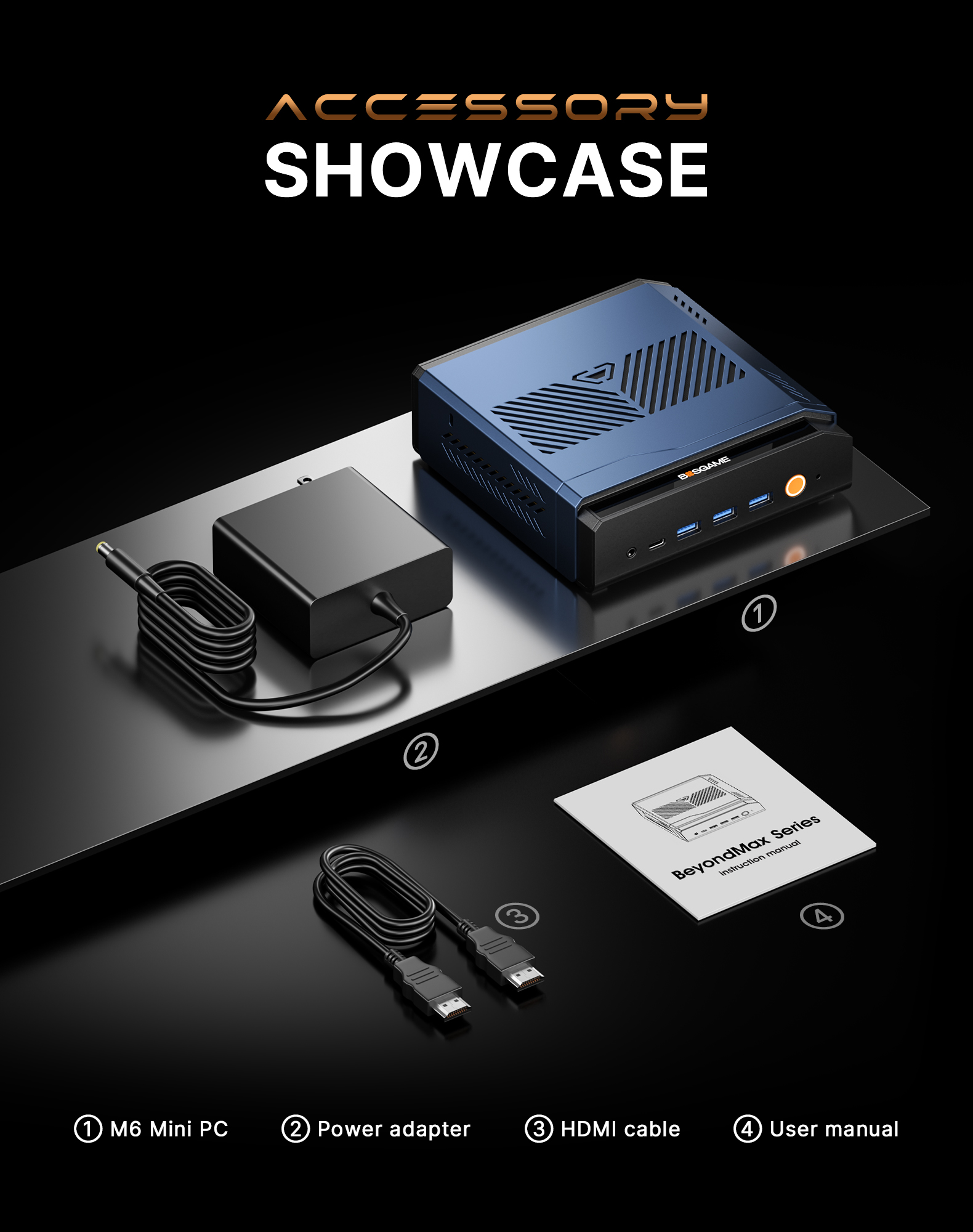 BOSGAME M6 HX370 AI PC RADEON 890M 32GB DDR5 1TB PCIe 4.0 SSD Mini PC