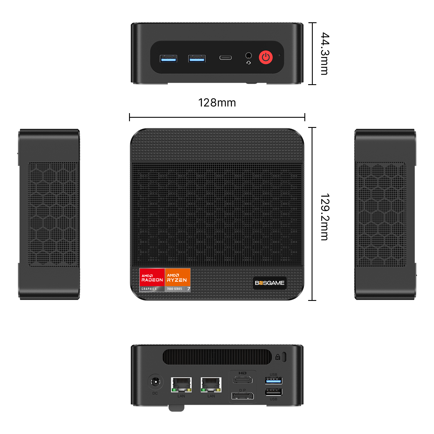 BOSGAME P3 Plus Mini PC, AMD Ryzen 7 7840HS, 16GB DDR5 RAM, 1TB PCIe 4.0 NVMe SSD Compact Desktop Computer