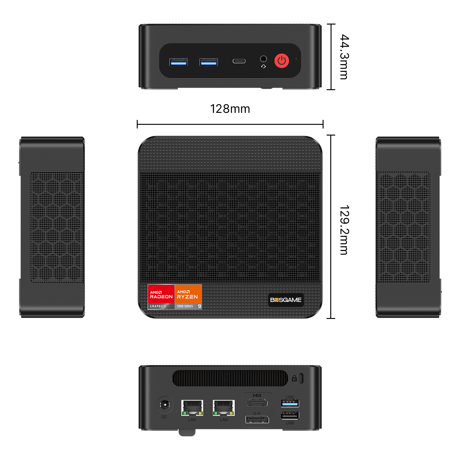 BOSGAME P3Pro Gaming Mini PC Ryzen 9 7940HS (8C/16T,Max 5.2GHz), 16GB DDR5 1TB NVMe SSD 
