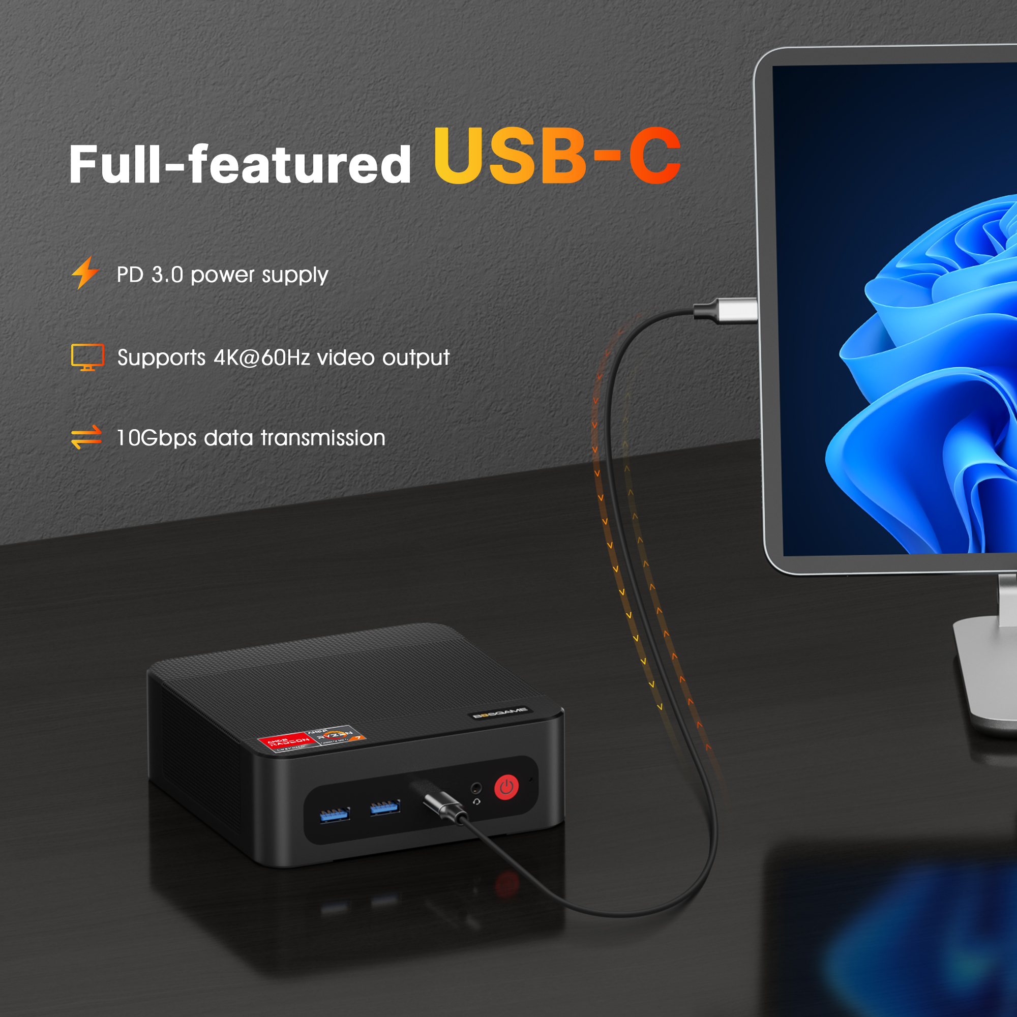 P4 Light Gaming Mini PC Ryzen 7 5700U Processor