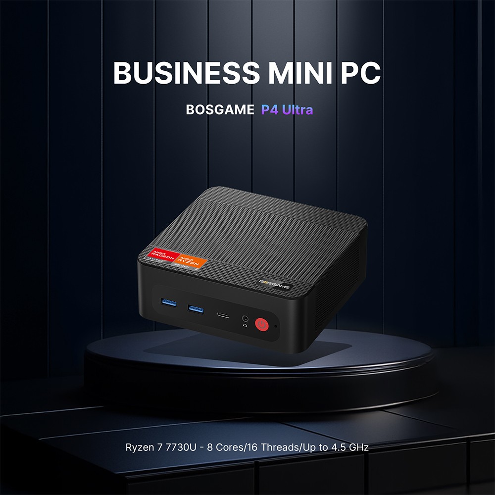 BOSGAME P4 Ultra Linux Mini PC, AMD Ryzen 7 7730U 16GB DDR4, 1TB PCIe SSD