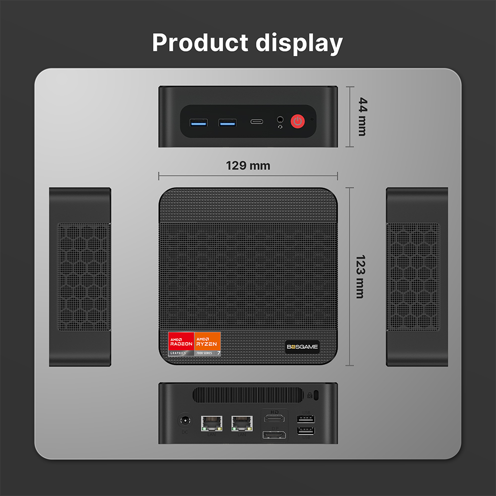 BOSGAME P4 Ultra Linux Mini PC, AMD Ryzen 7 7730U 16GB DDR4, 1TB PCIe SSD